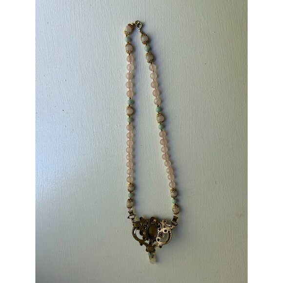 Vintage Rare KARU Fifth Avenue Hand Painted Edwardian Style Lavalier Necklace - Picture 7 of 11